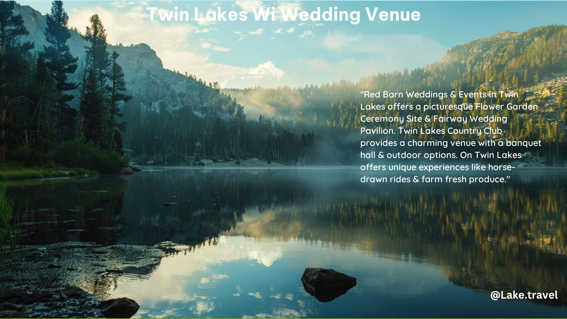 Twin Lakes WI Wedding Venue