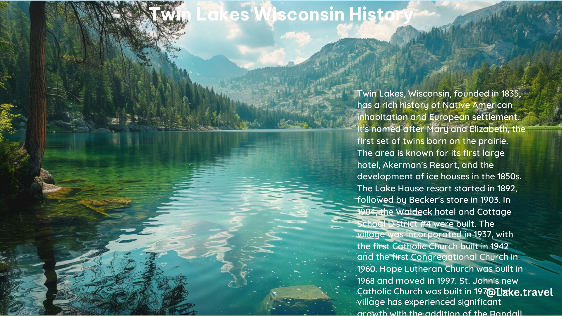 Twin Lakes Wisconsin History