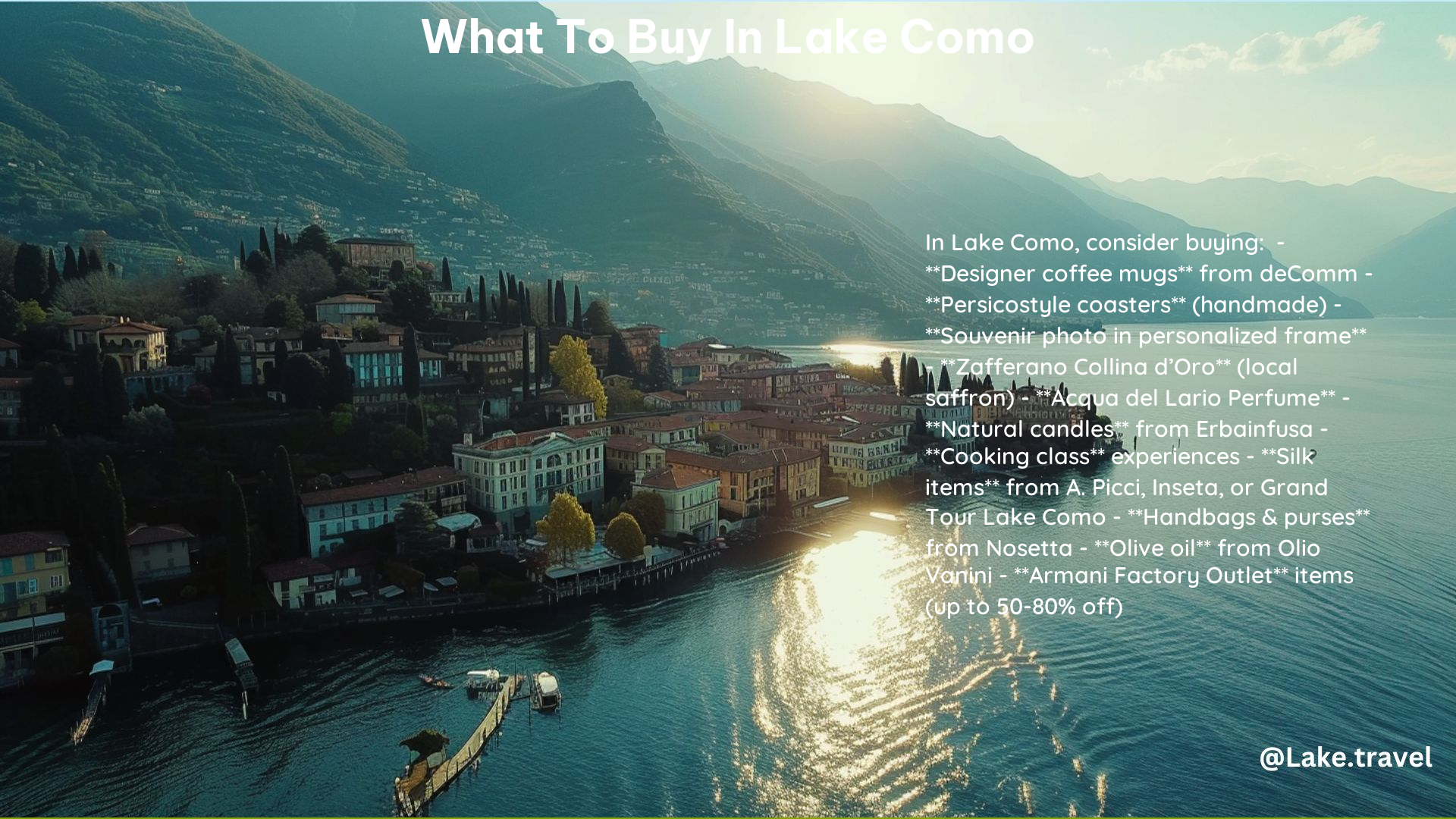 What to Buy in Lake Como