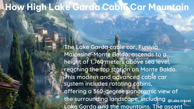 how high lake garda cable car mountain