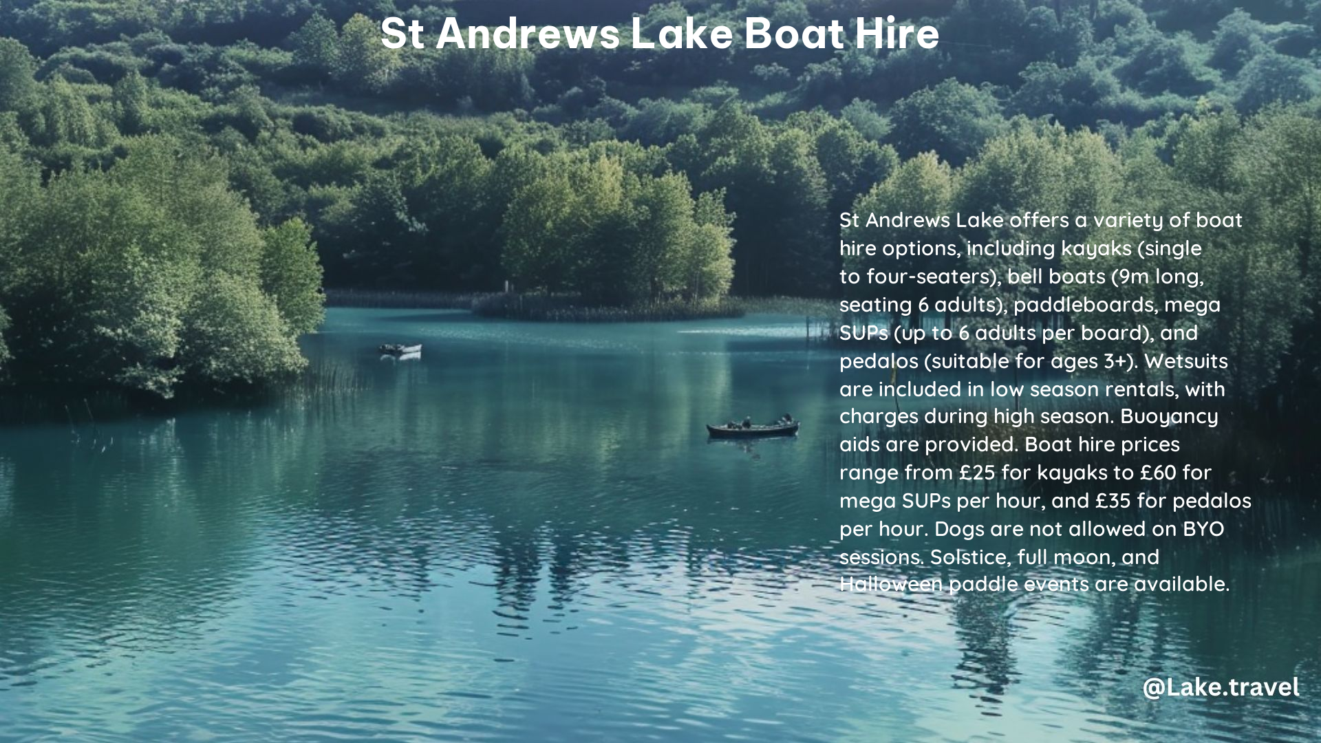 st andrews lake boat hire