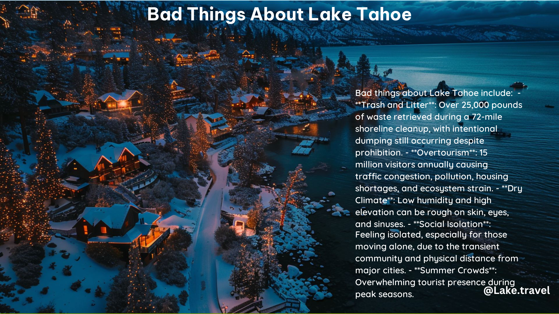 Bad Things About Lake Tahoe