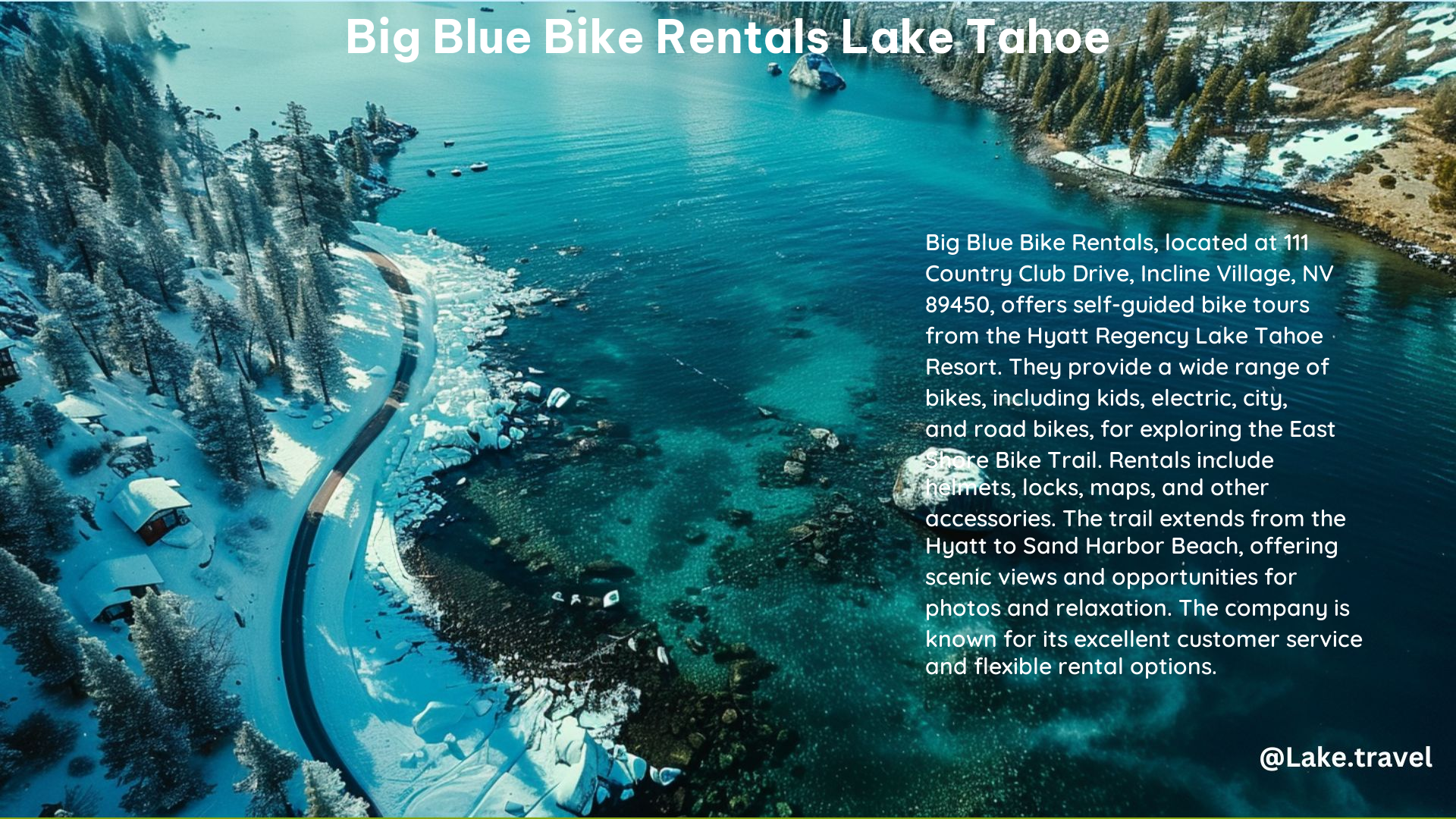 Big Blue Bike Rentals Lake Tahoe