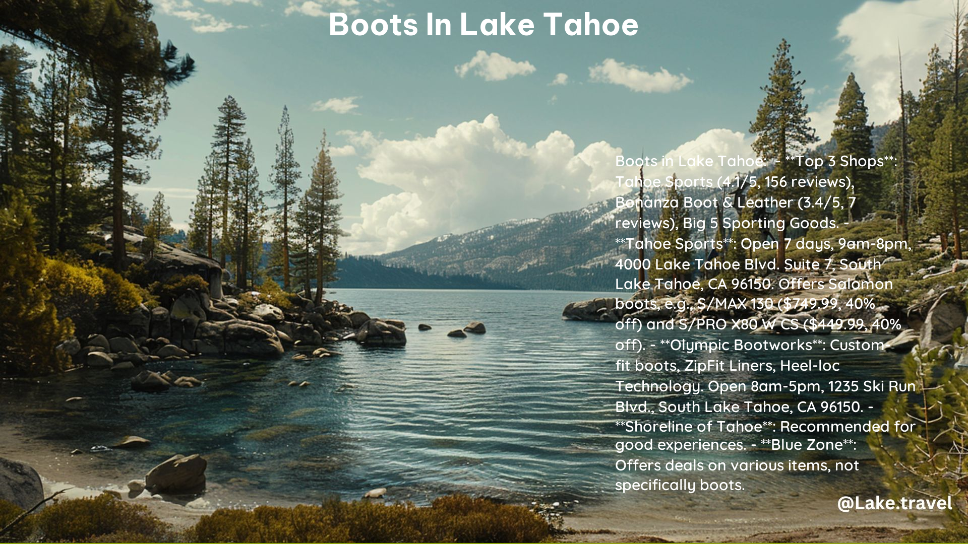 Boots in Lake Tahoe