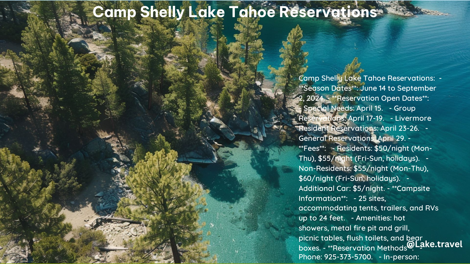 Camp Shelly Lake Tahoe Reservations