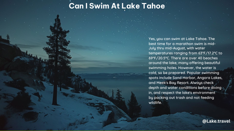 Can I Swim at Lake Tahoe