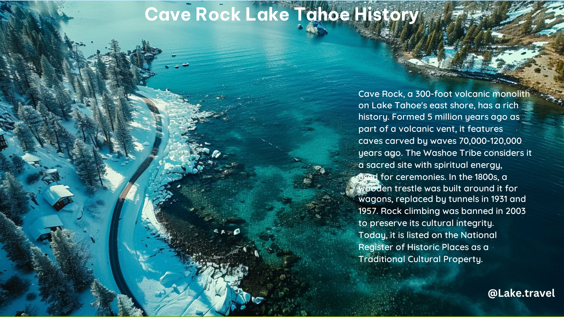 Cave Rock Lake Tahoe History