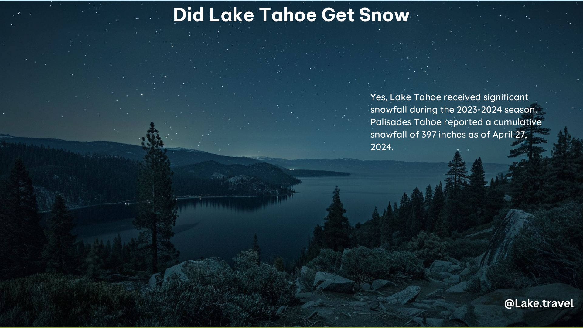 Did Lake Tahoe Get Snow