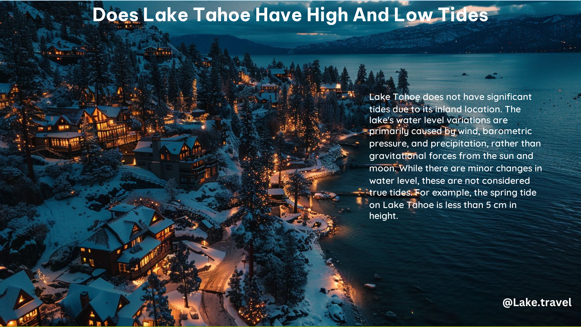 Does Lake Tahoe Have High and Low Tides