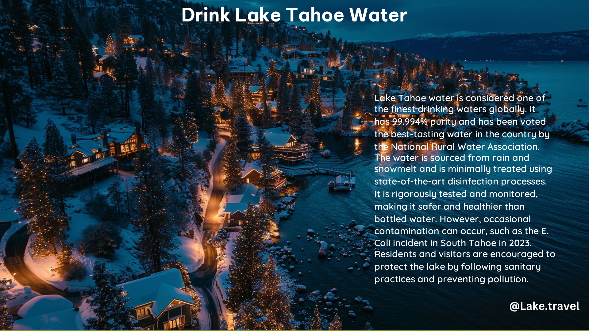 Drink Lake Tahoe Water