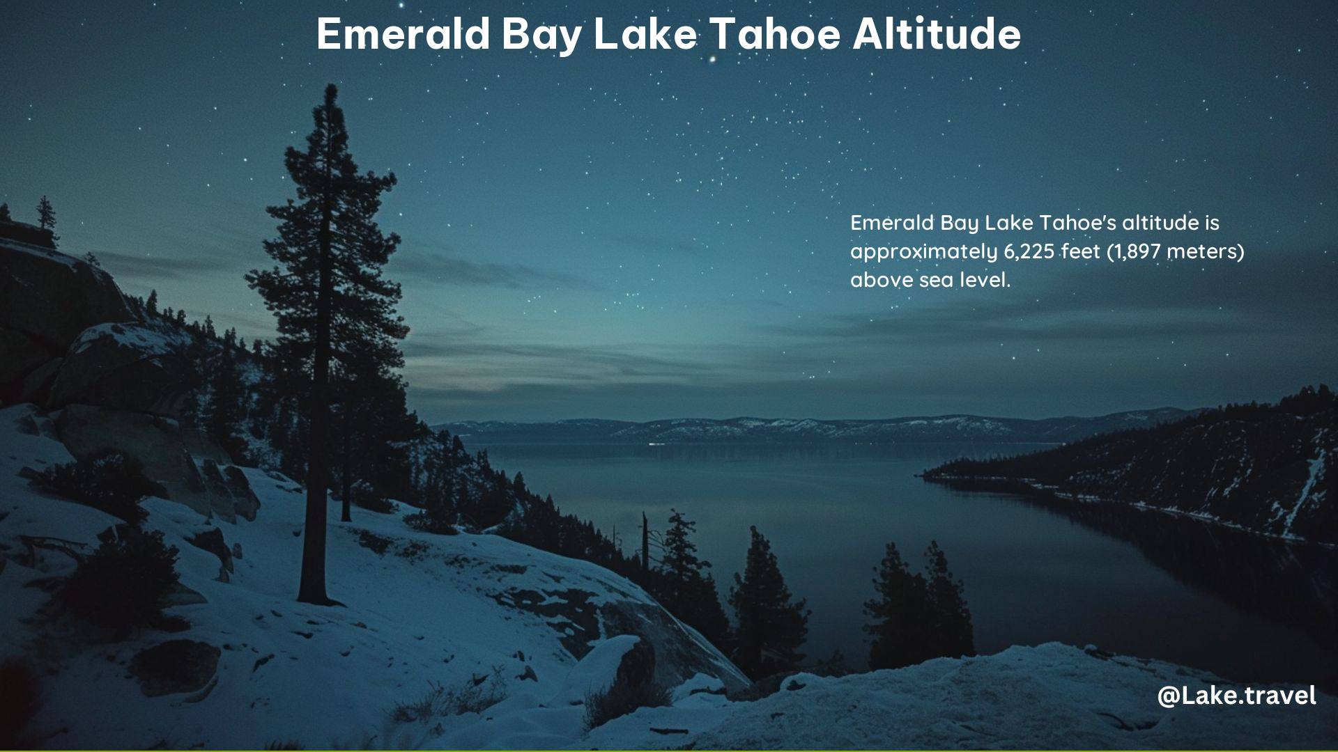 Emerald Bay Lake Tahoe Altitude