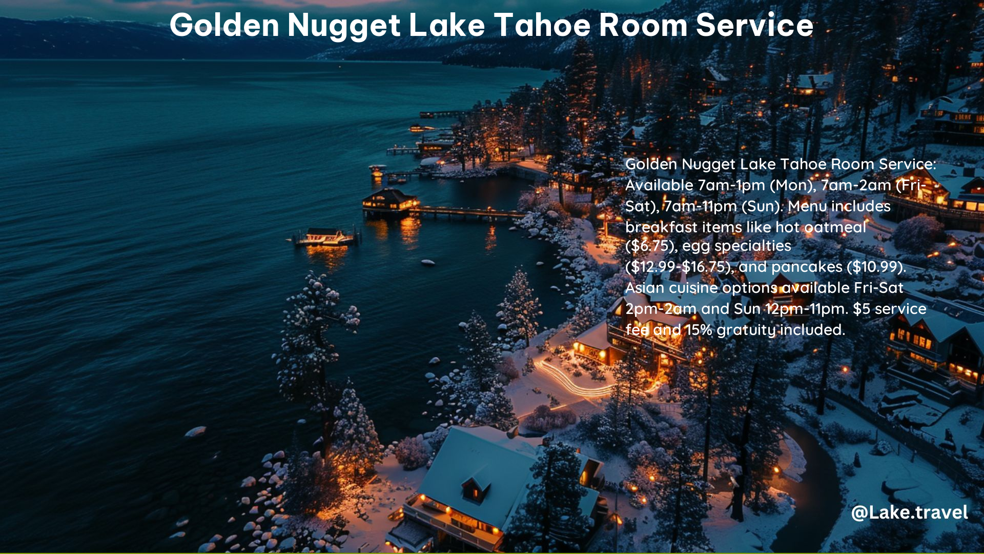 Golden Nugget Lake Tahoe Room Service