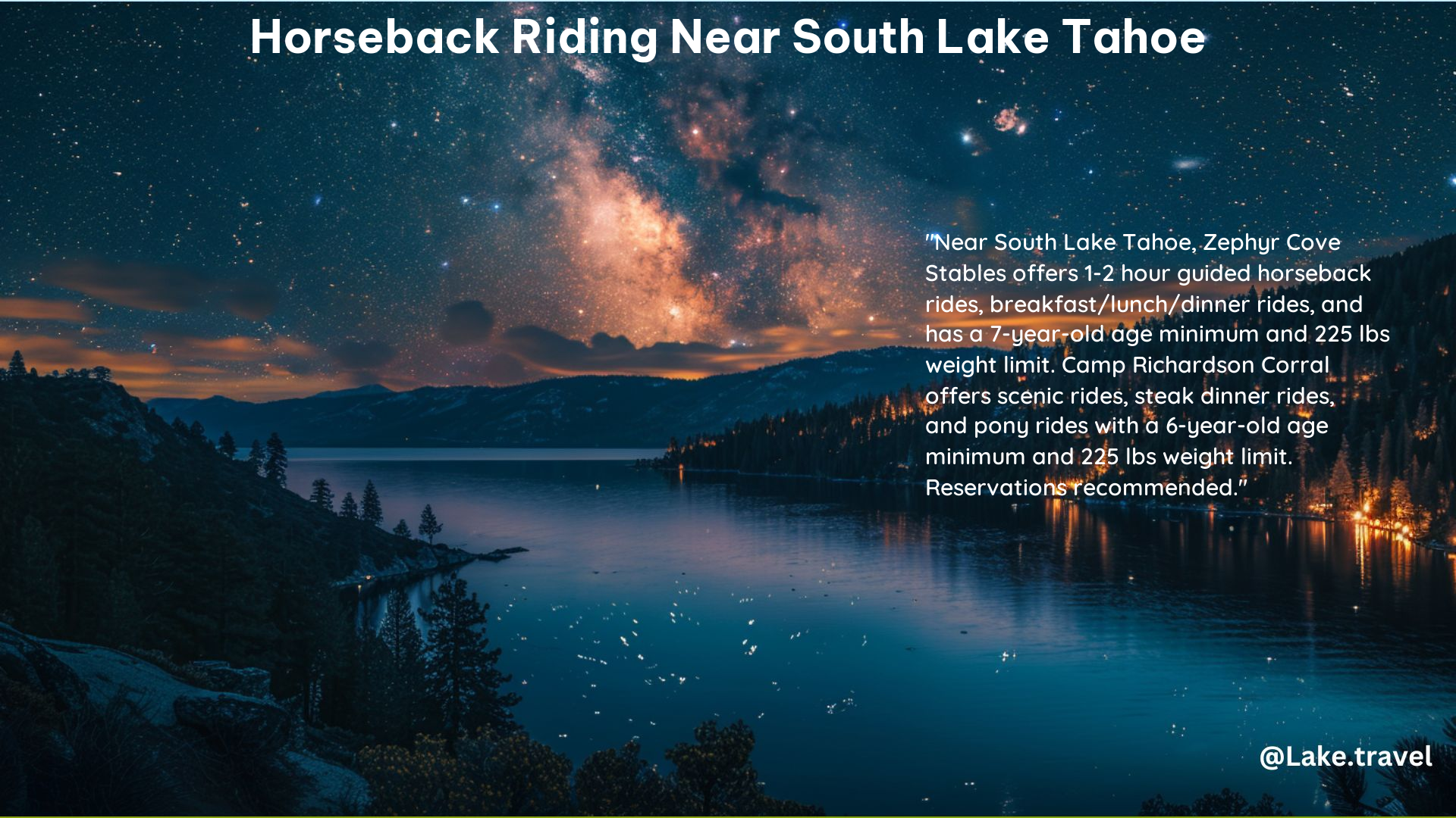 Horseback Riding Near South Lake Tahoe