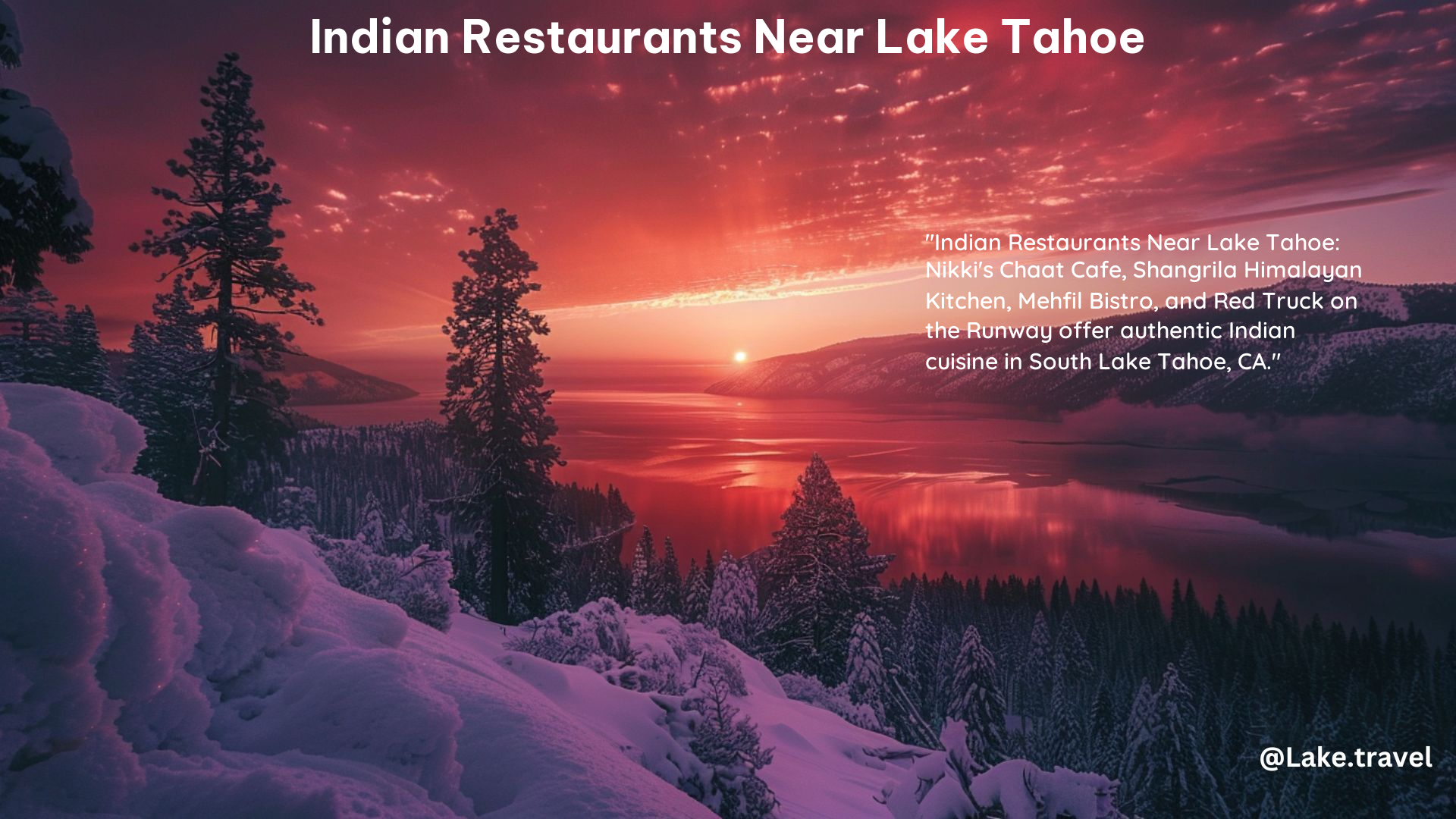 Indian Restaurants Near Lake Tahoe