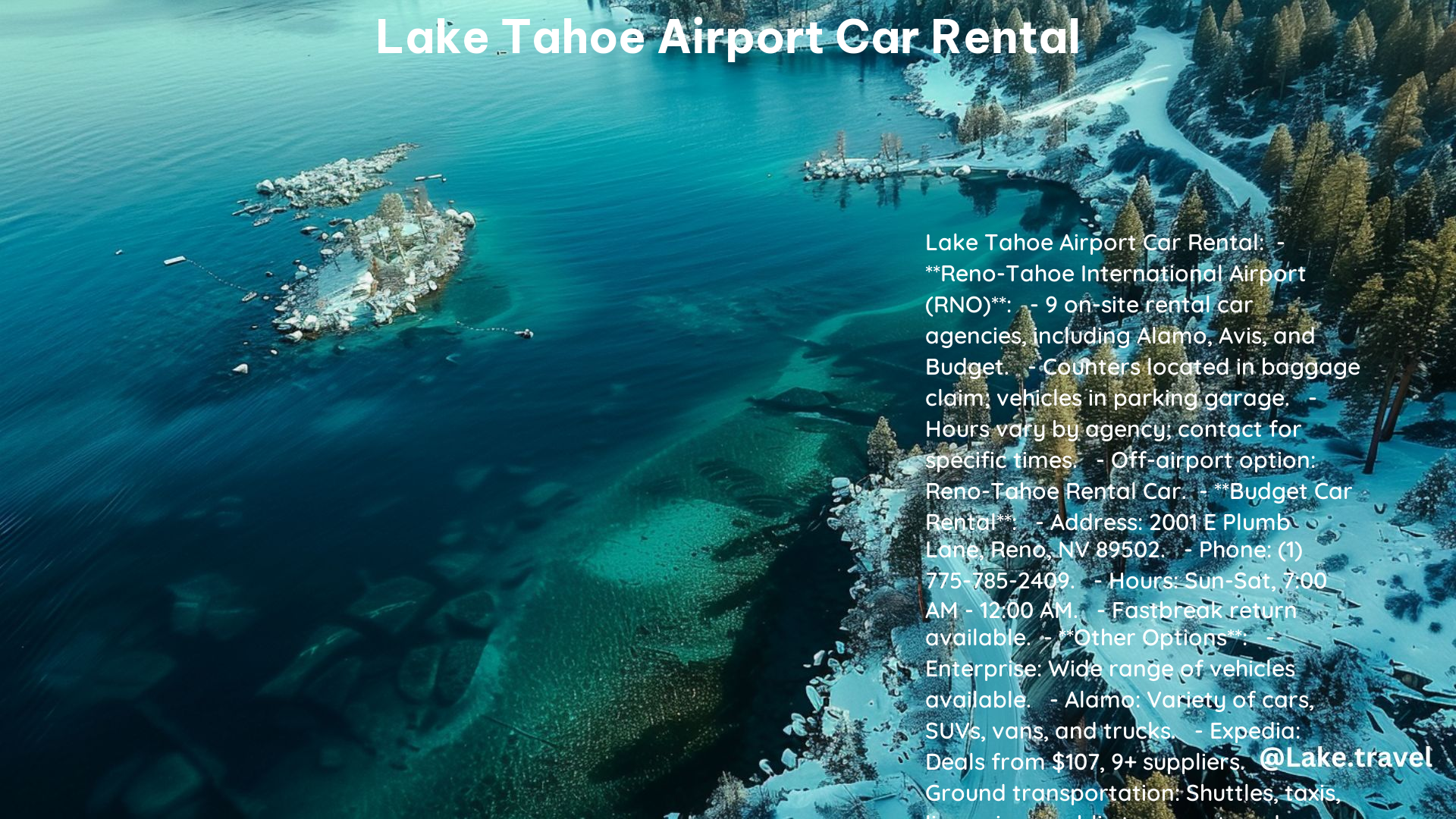 Lake Tahoe Airport Car Rental