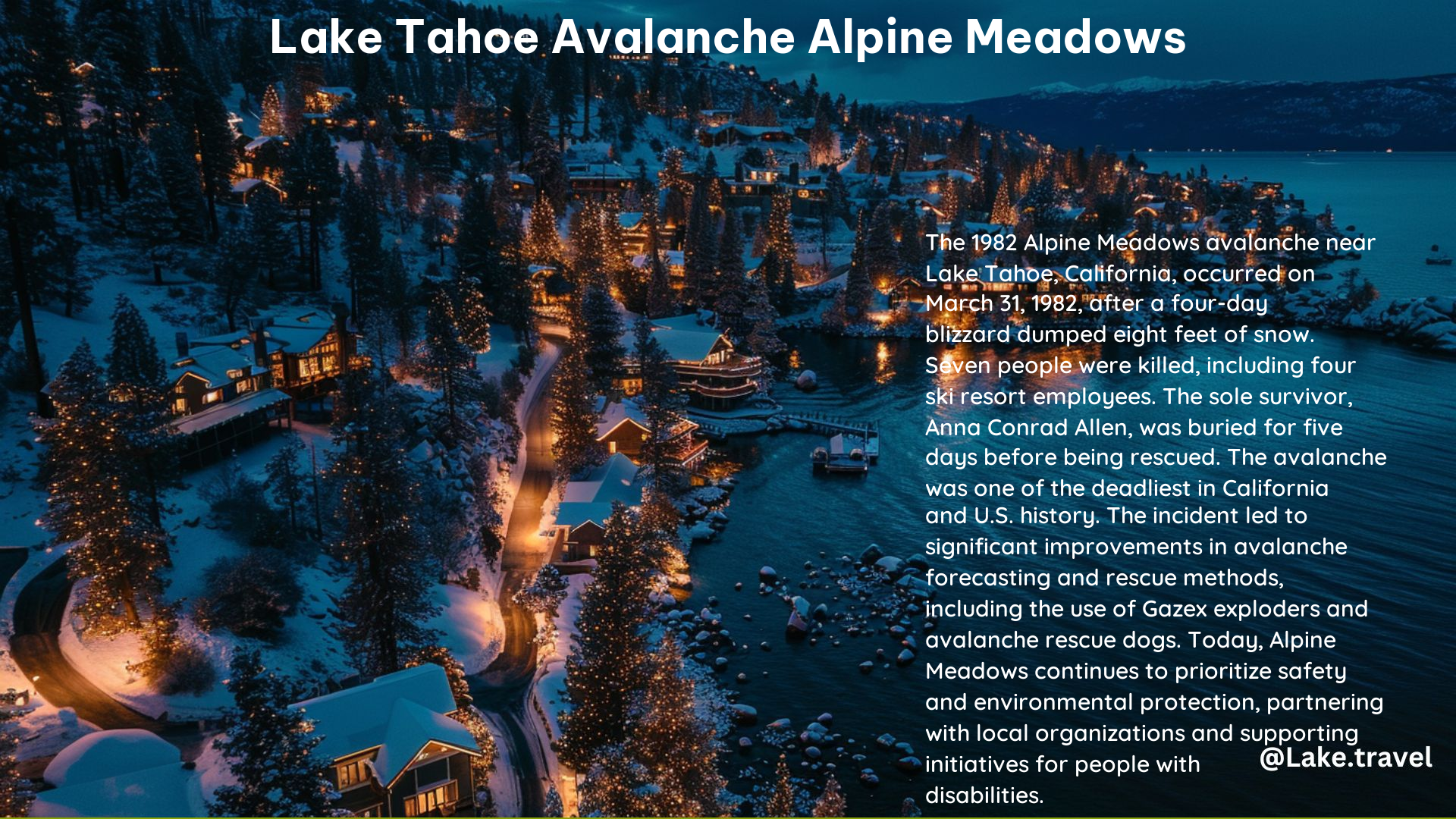 Lake Tahoe Avalanche Alpine Meadows