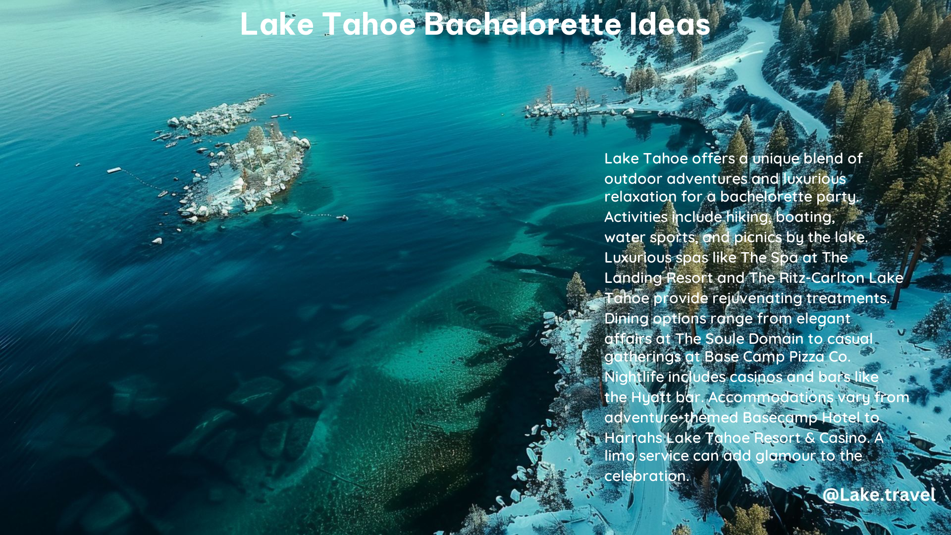 Lake Tahoe Bachelorette Ideas