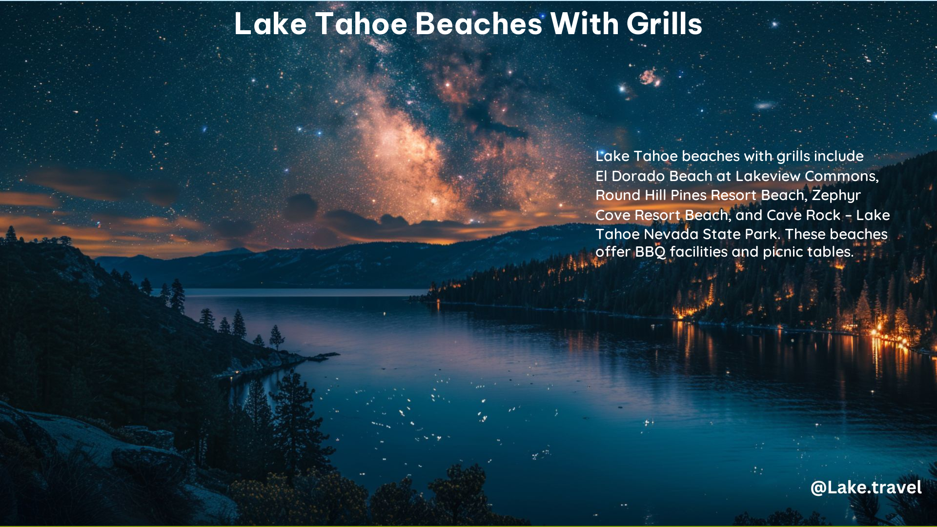 Lake Tahoe Beaches With Grills