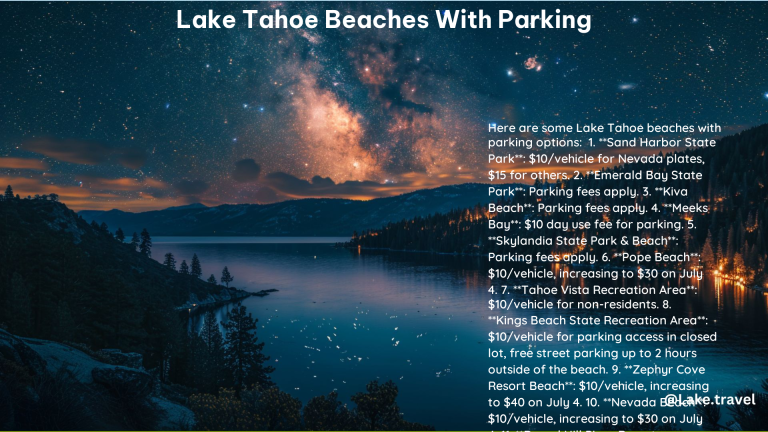 Lake Tahoe Beaches With Parking