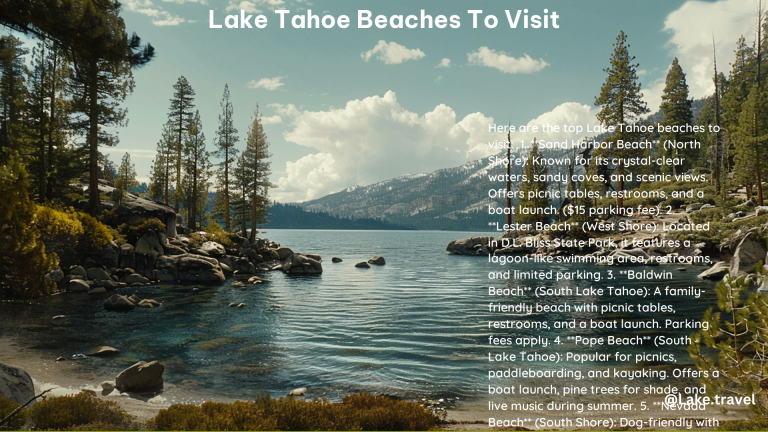 Lake Tahoe Beaches to Visit