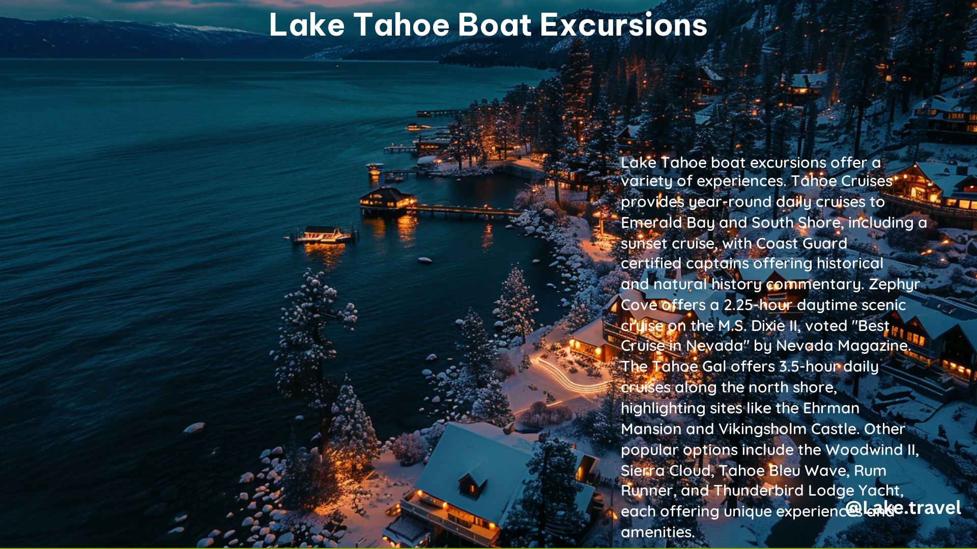 Lake Tahoe Boat Excursions