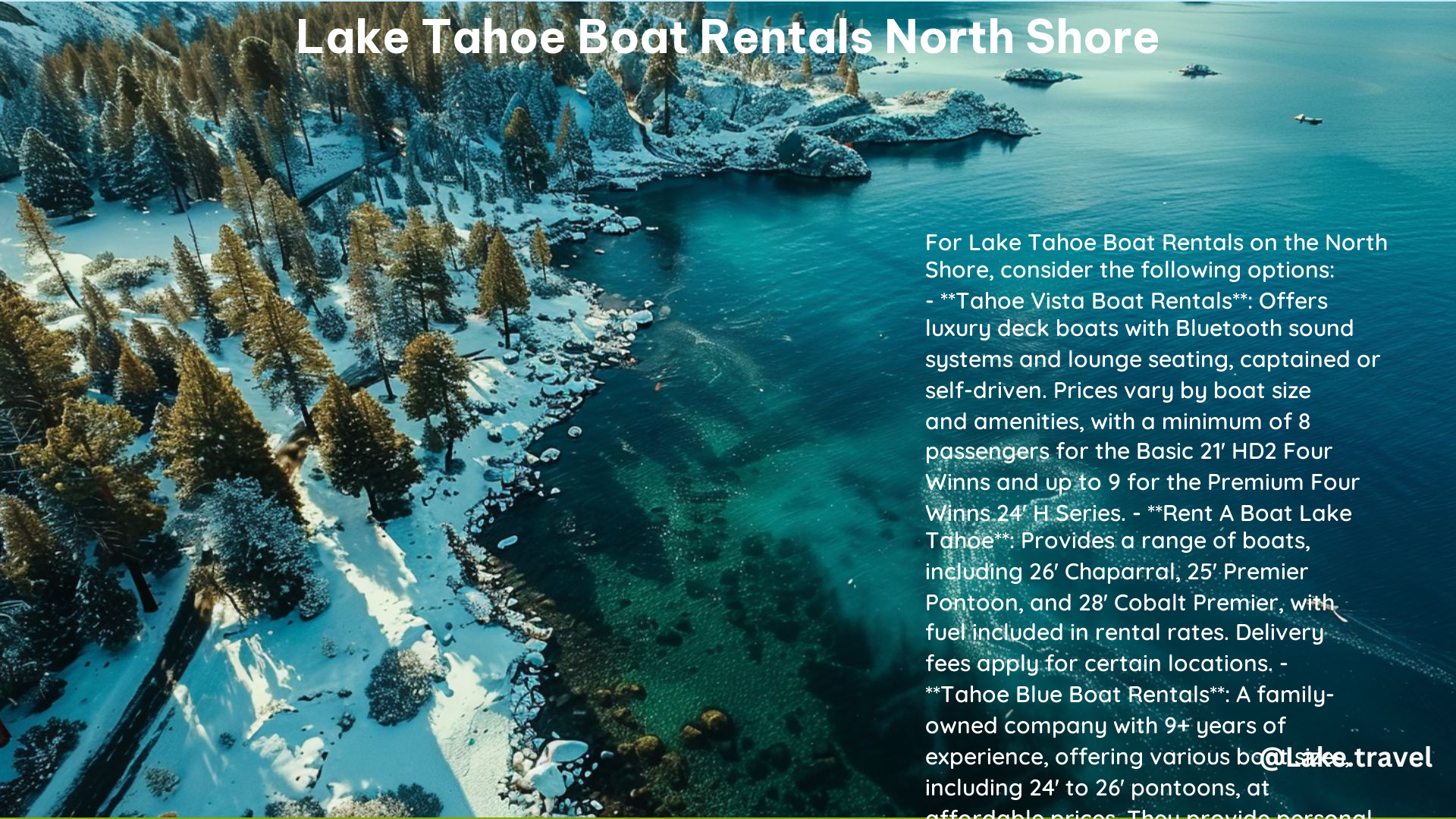 Lake Tahoe Boat Rentals North Shore