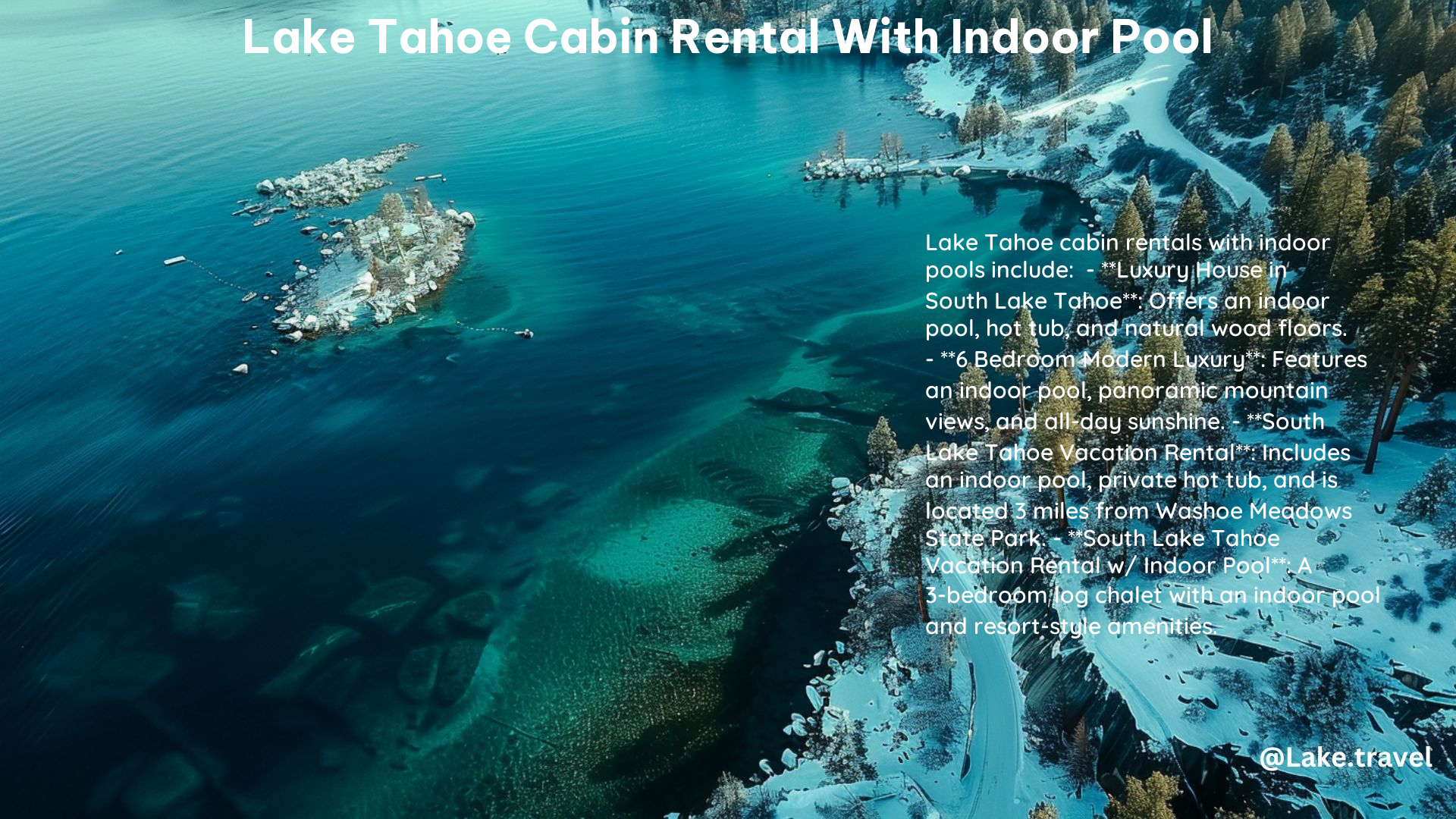 Lake Tahoe Cabin Rental With Indoor Pool