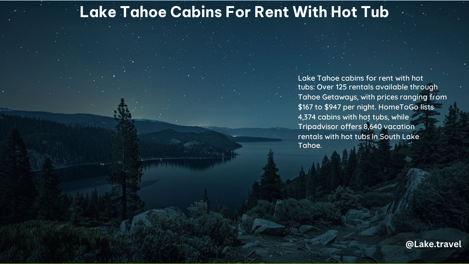 Lake Tahoe Cabins for Rent With Hot Tub