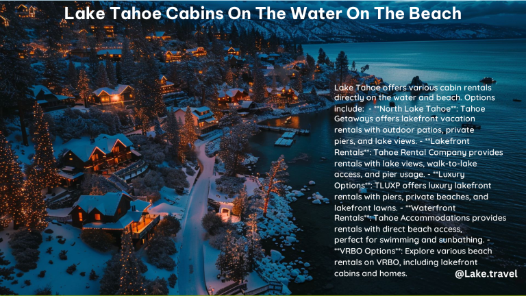 Lake Tahoe Cabins on the Water on the Beach