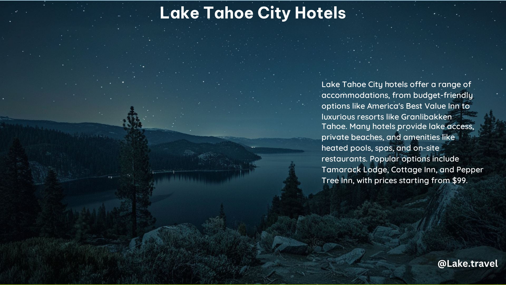 Lake Tahoe City Hotels