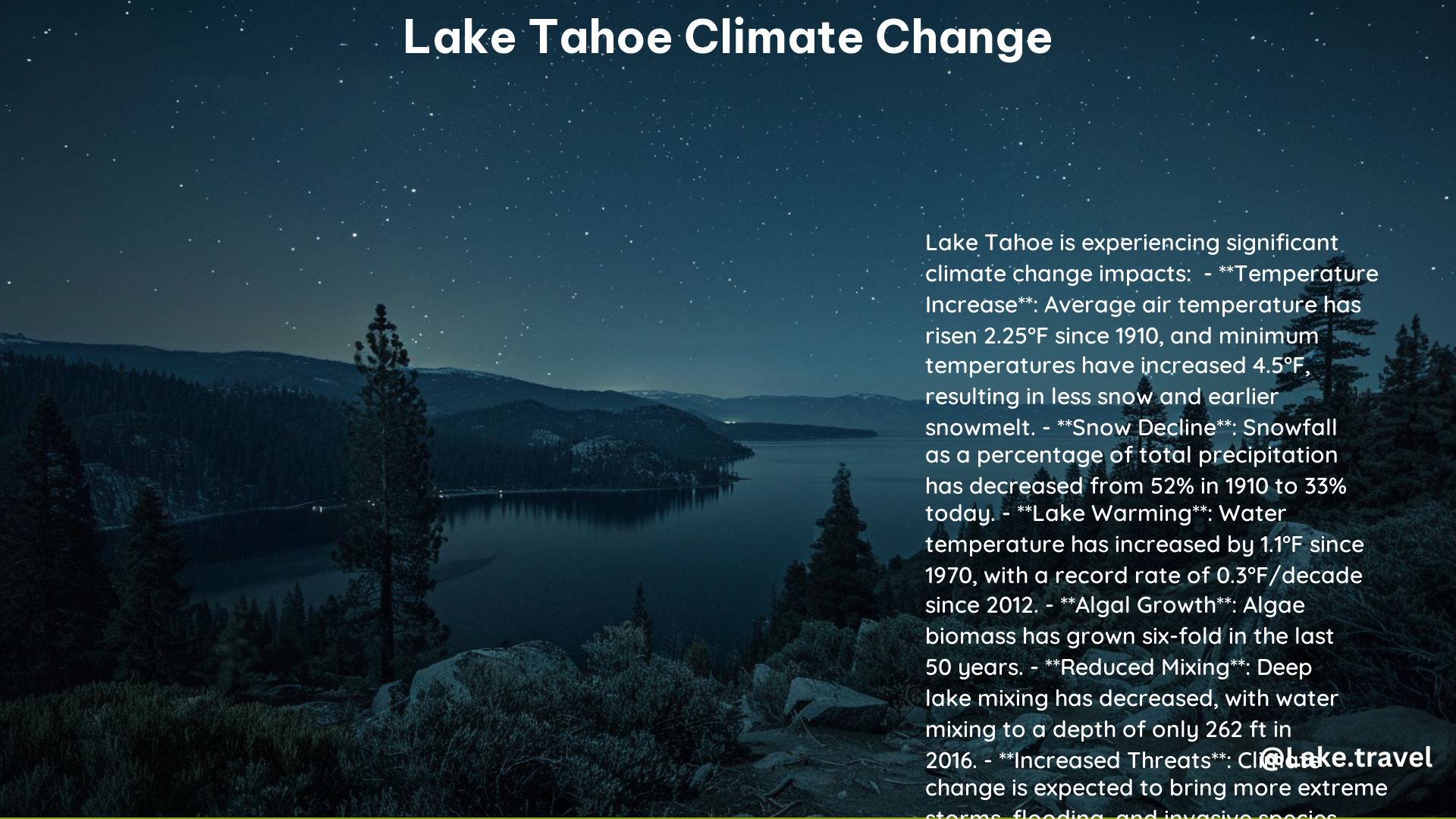 Lake Tahoe Climate Change