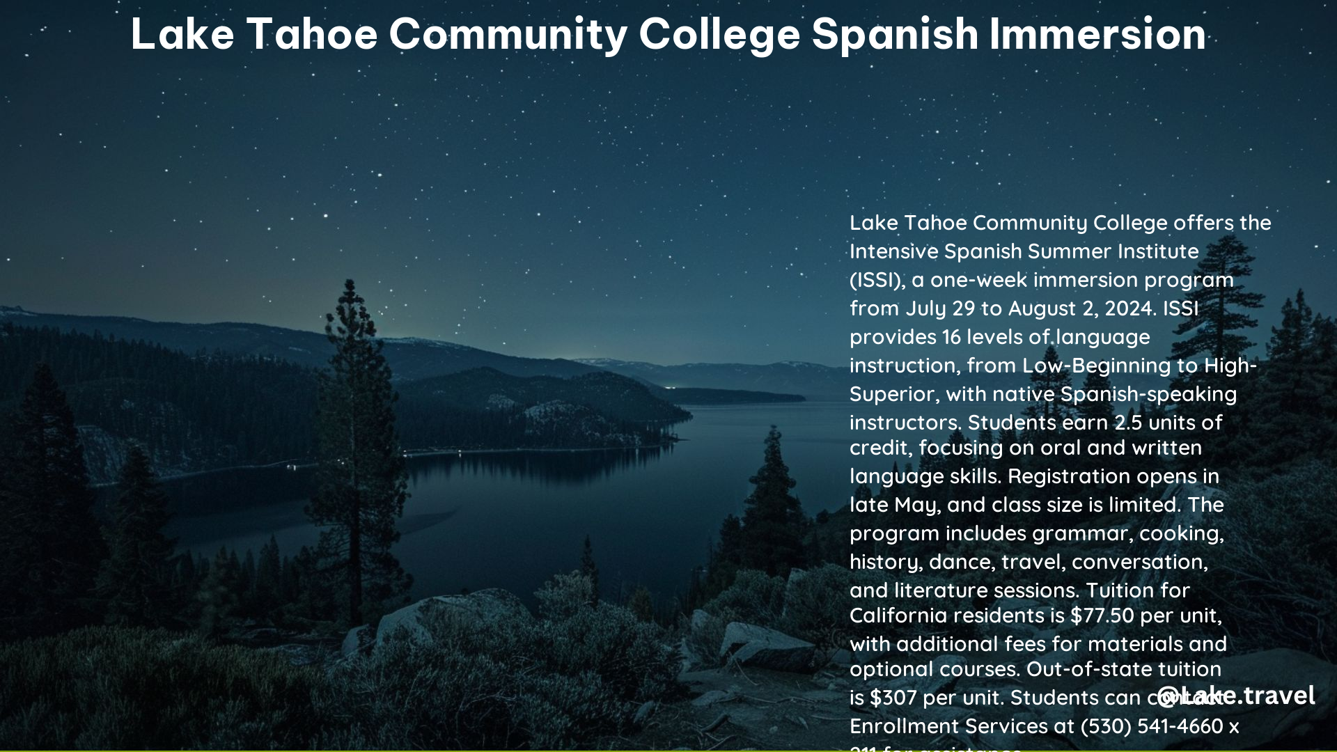 Lake Tahoe Community College Spanish Immersion