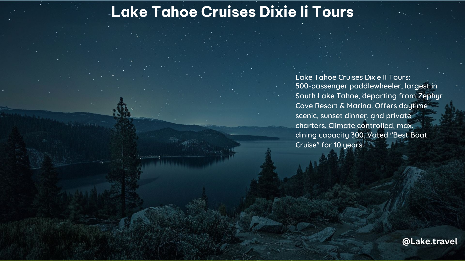 Lake Tahoe Cruises Dixie II Tours