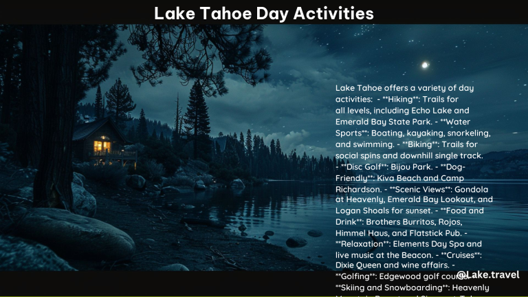 Lake Tahoe Day Activities