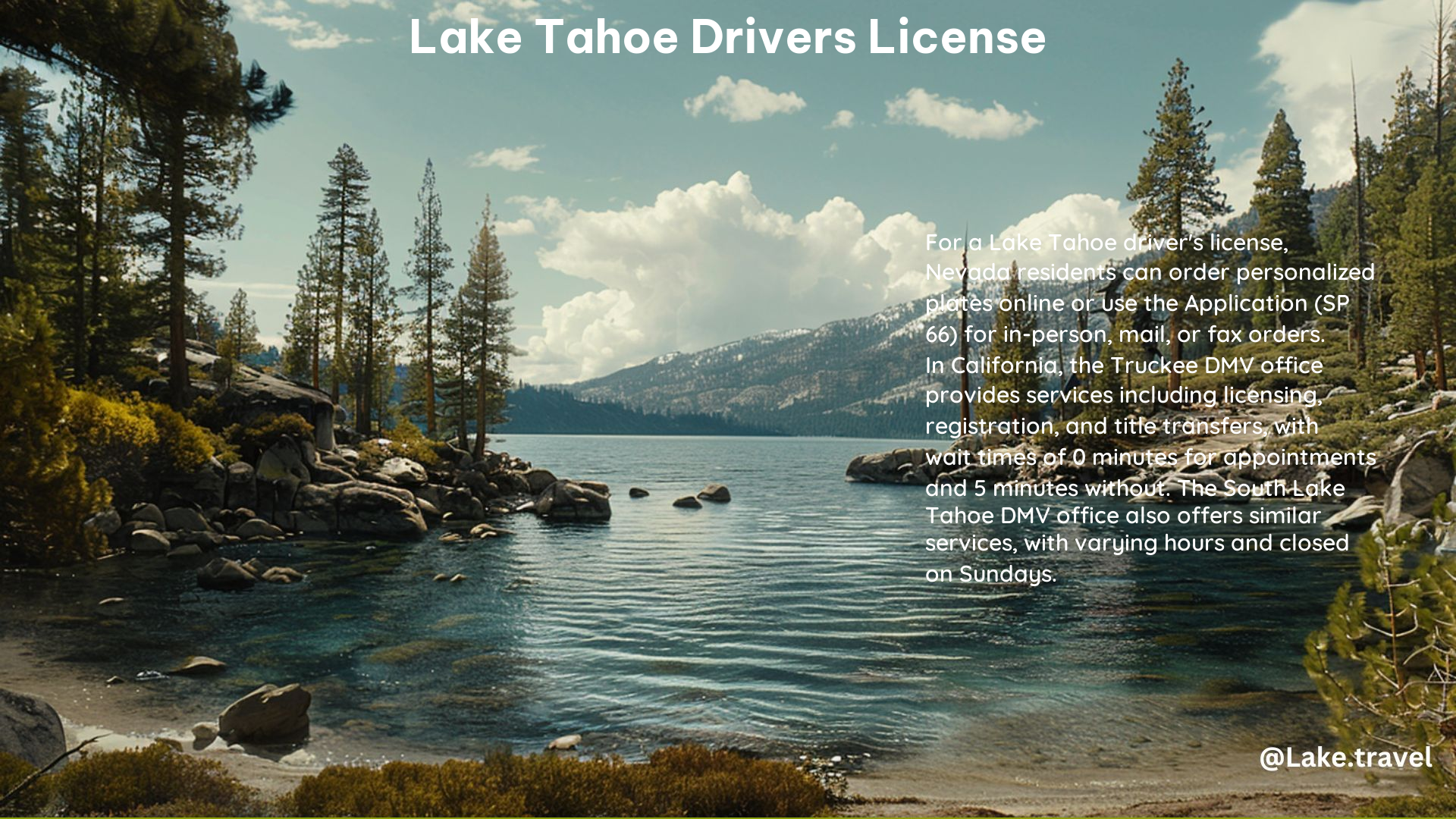 Lake Tahoe Drivers License