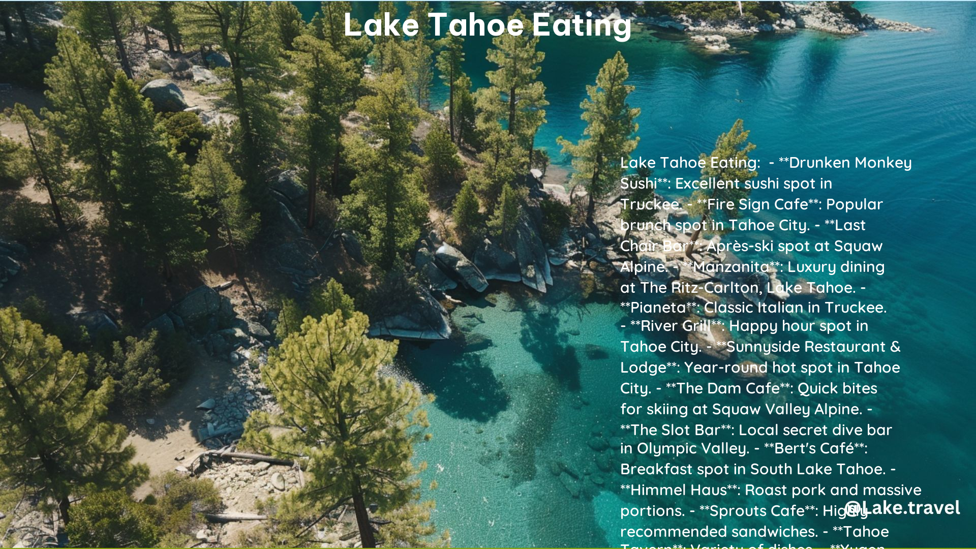 Lake Tahoe Eating