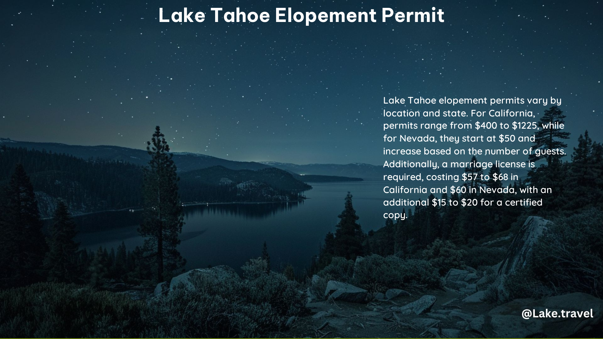 Lake Tahoe Elopement Permit