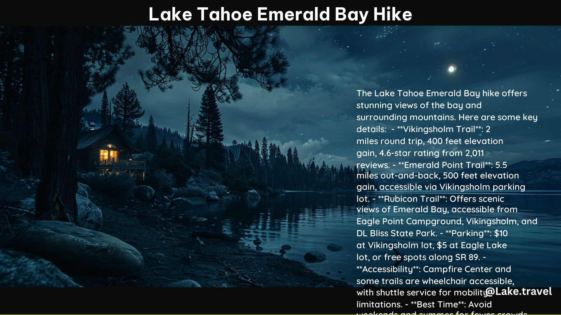 Lake Tahoe Emerald Bay Hike