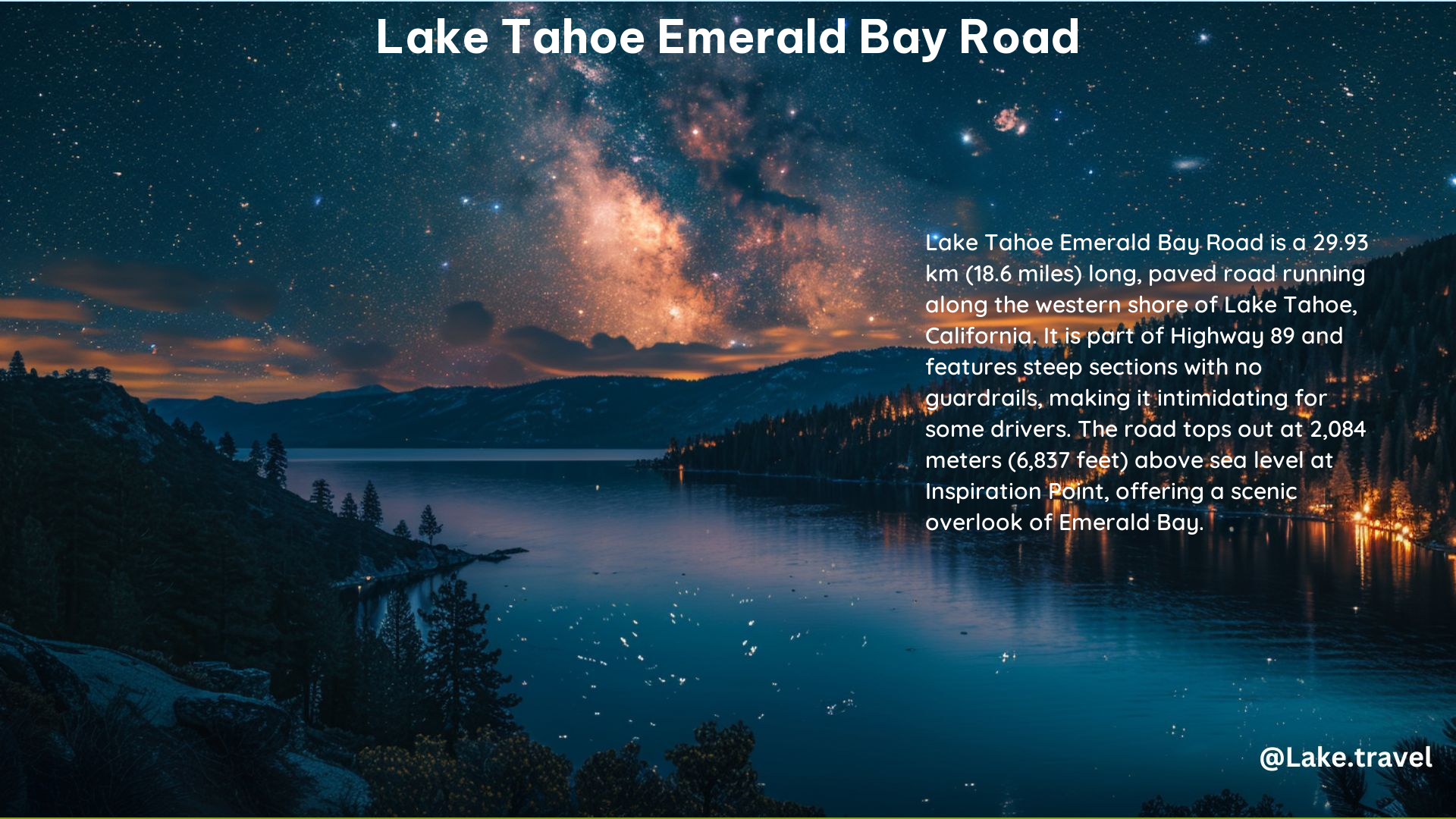 Lake Tahoe Emerald Bay Road