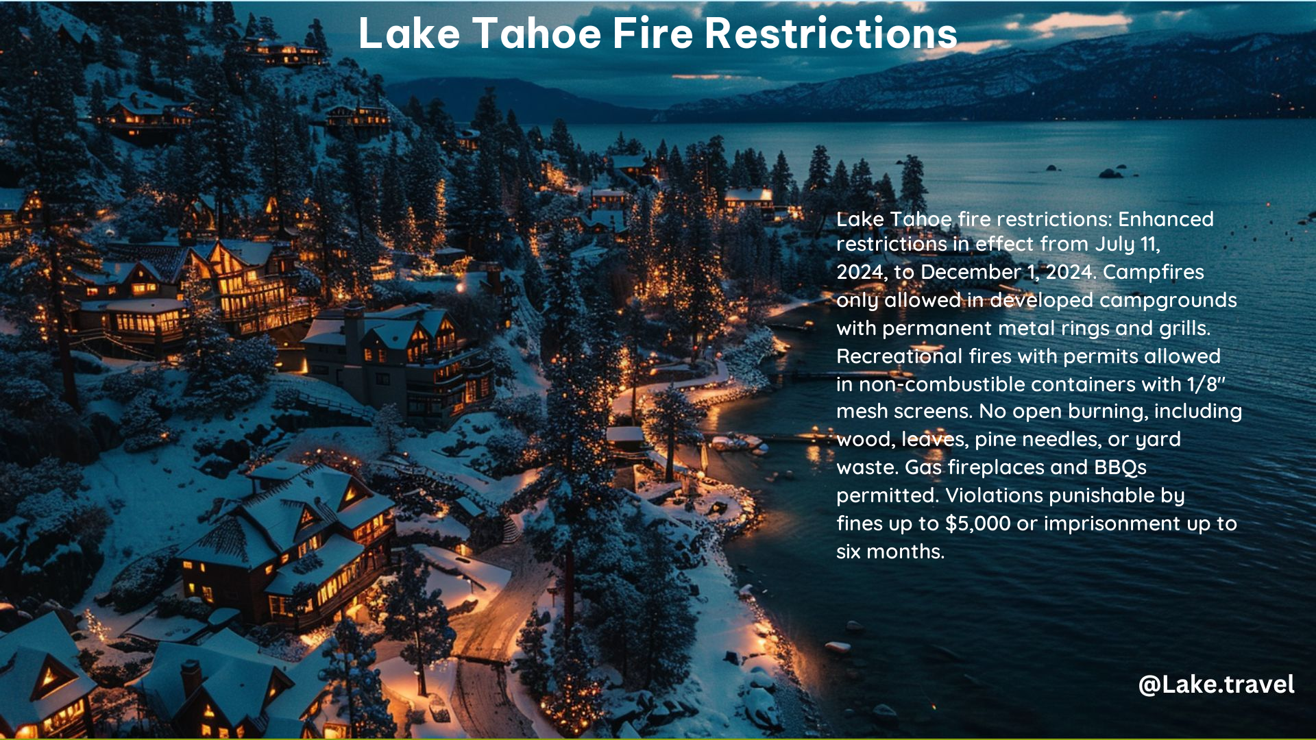 Lake Tahoe Fire Restrictions