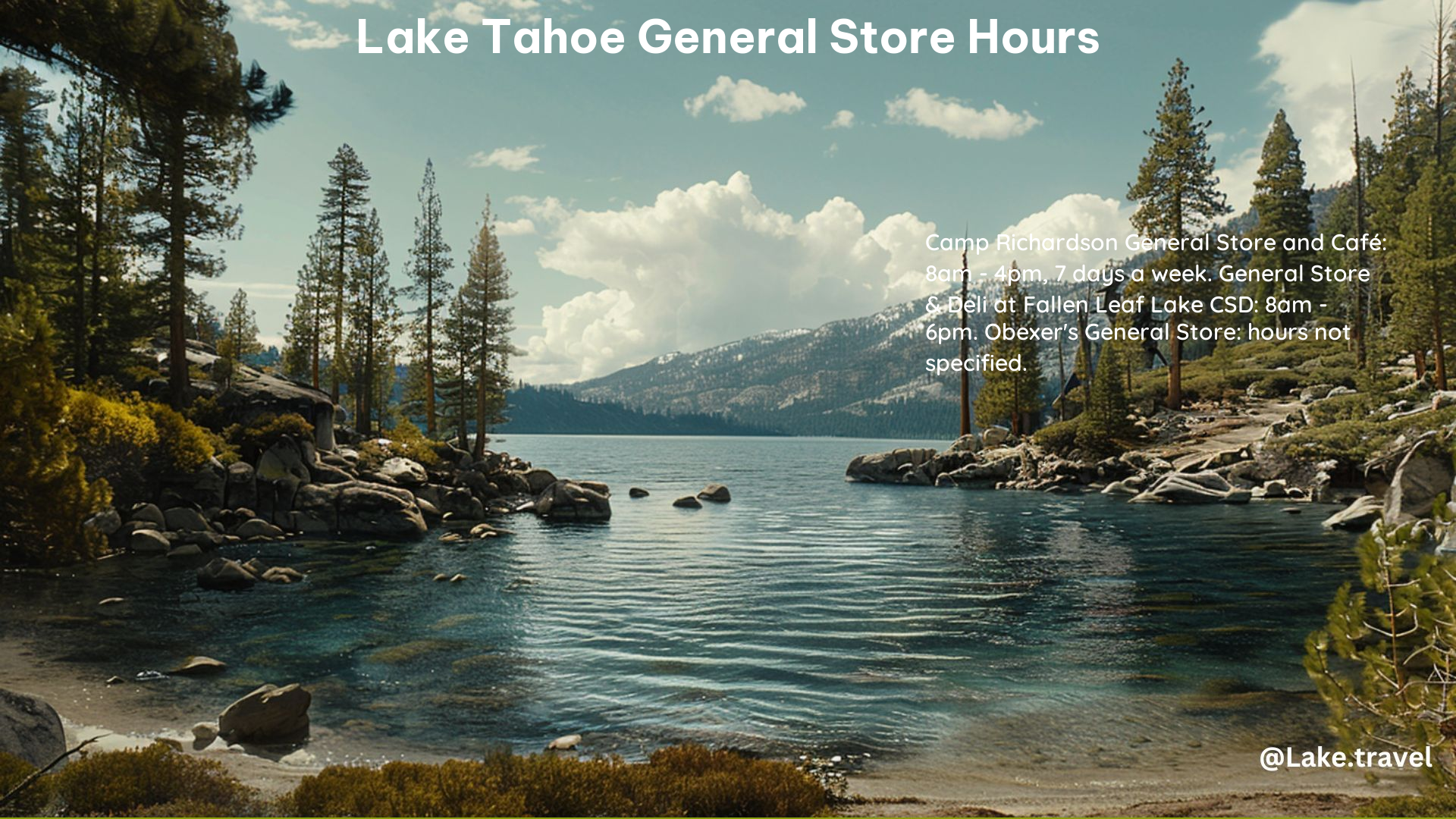 Lake Tahoe General Store Hours