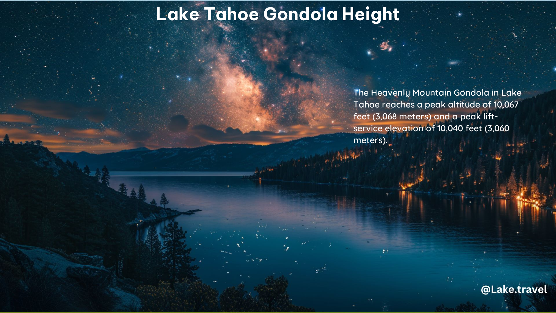 Lake Tahoe Gondola Height