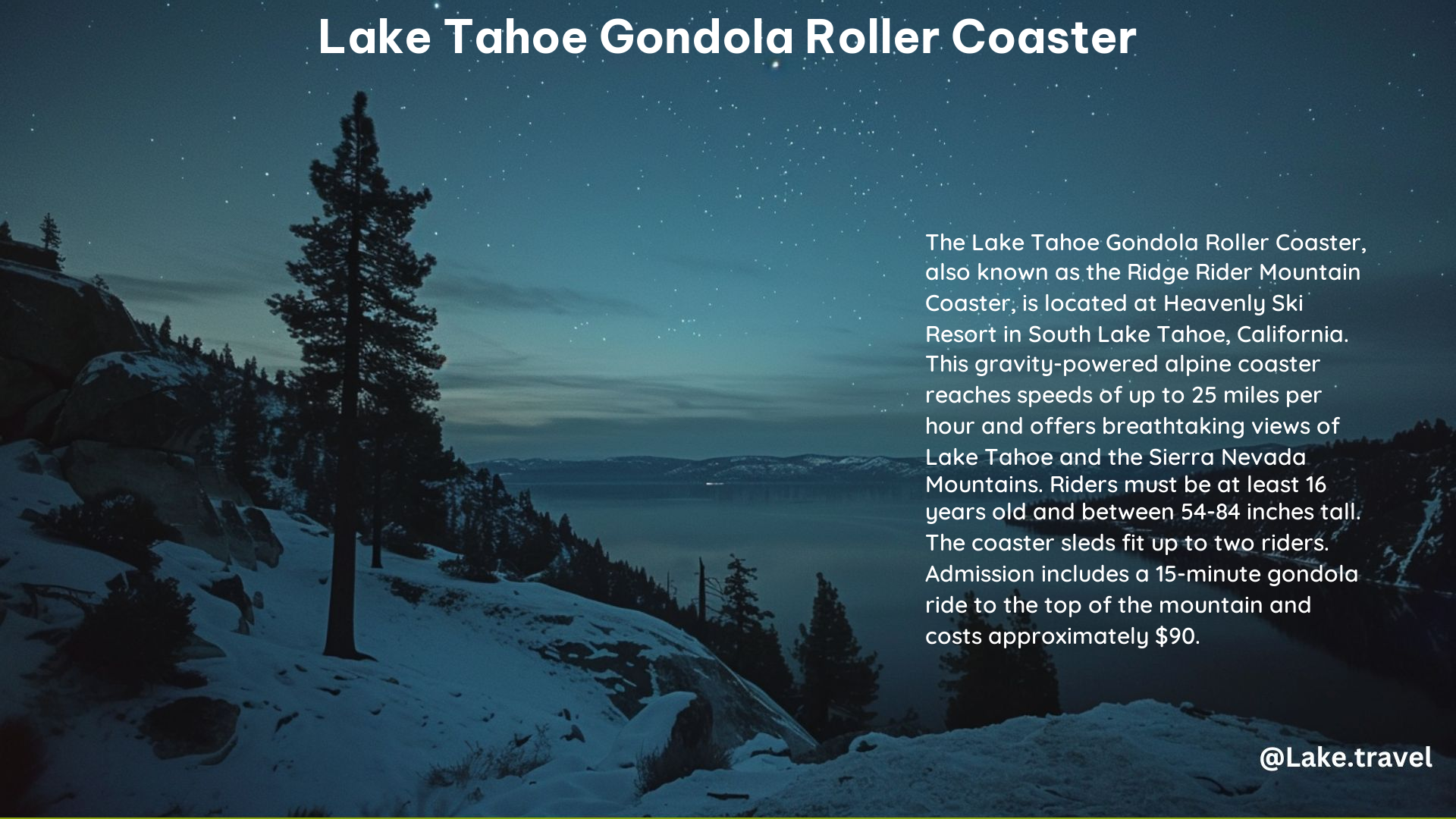 Lake Tahoe Gondola Roller Coaster