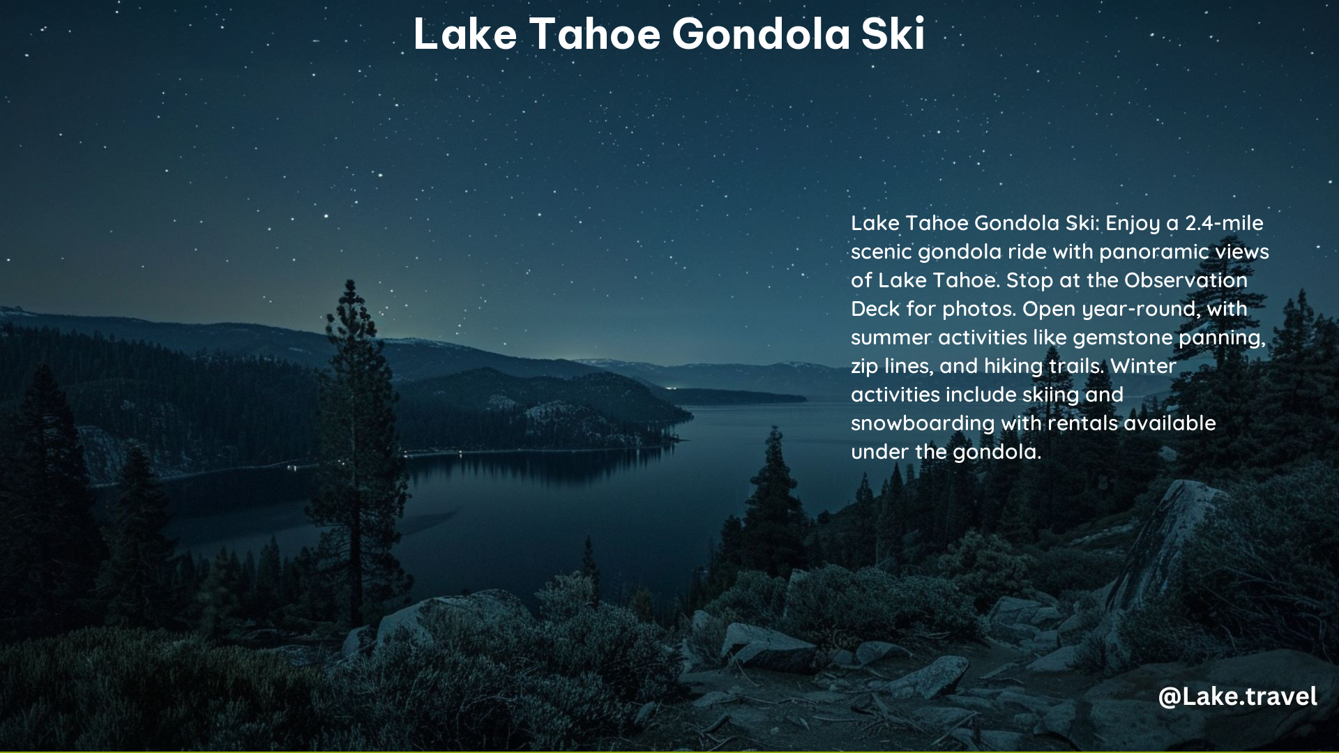 Lake Tahoe Gondola Ski