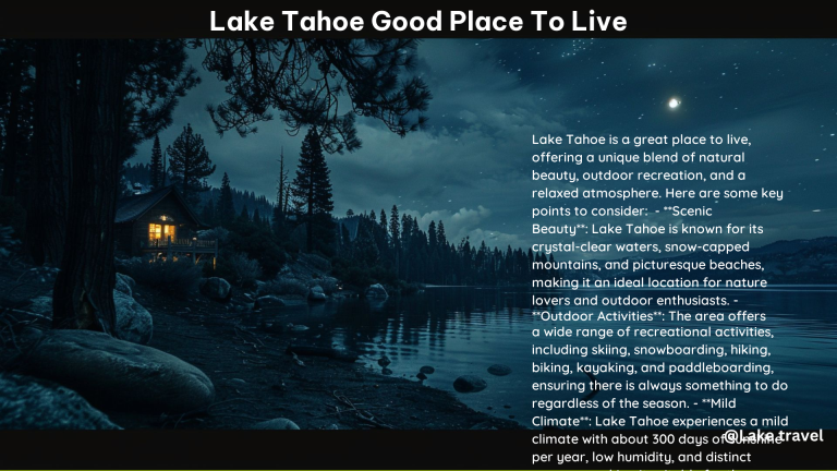 Lake Tahoe Good Place to Live