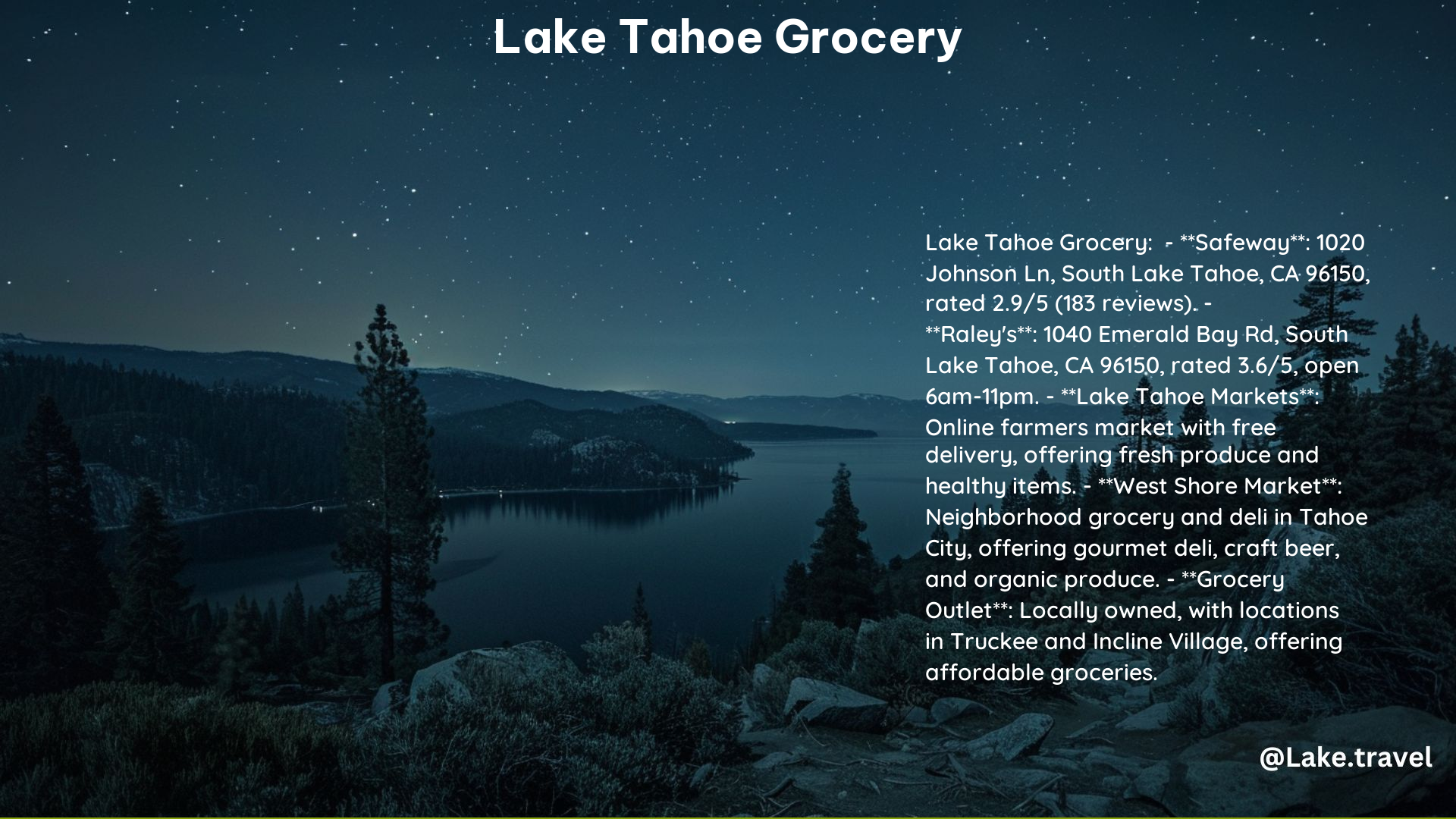 Lake Tahoe Grocery