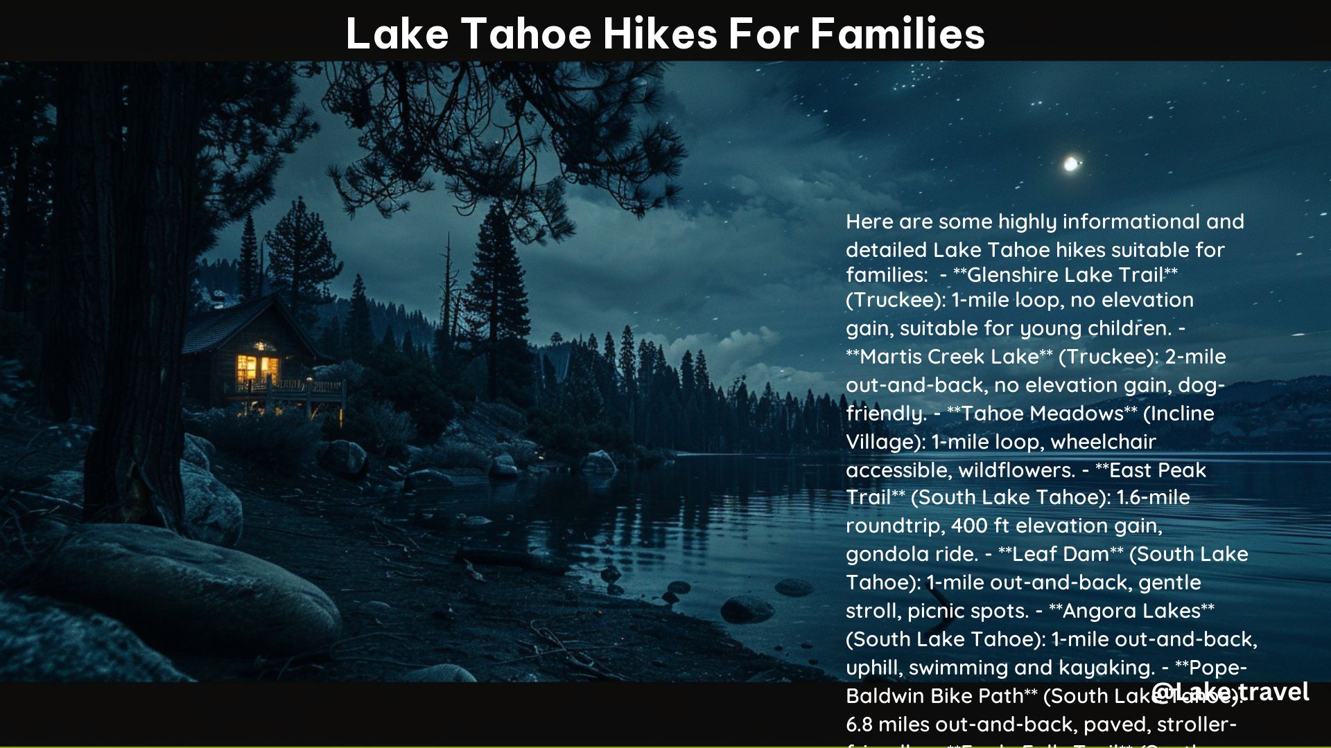 Lake Tahoe Hikes for Families