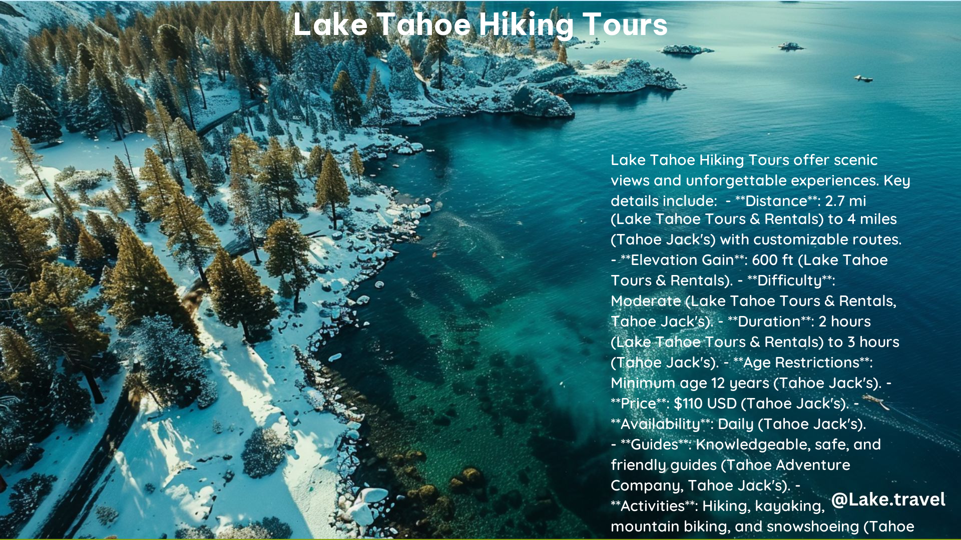 Lake Tahoe Hiking Tours