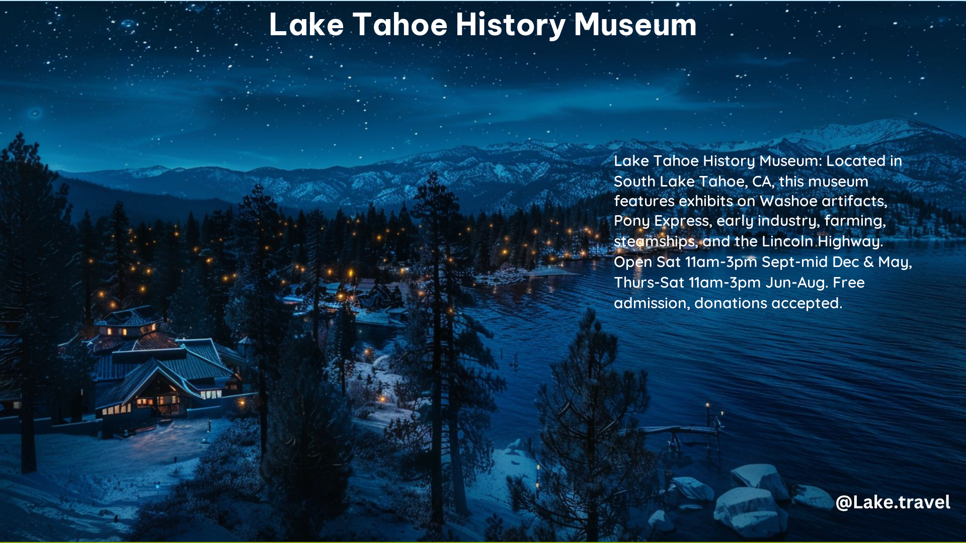 Lake Tahoe History Museum