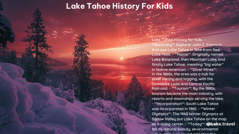 Lake Tahoe History for Kids